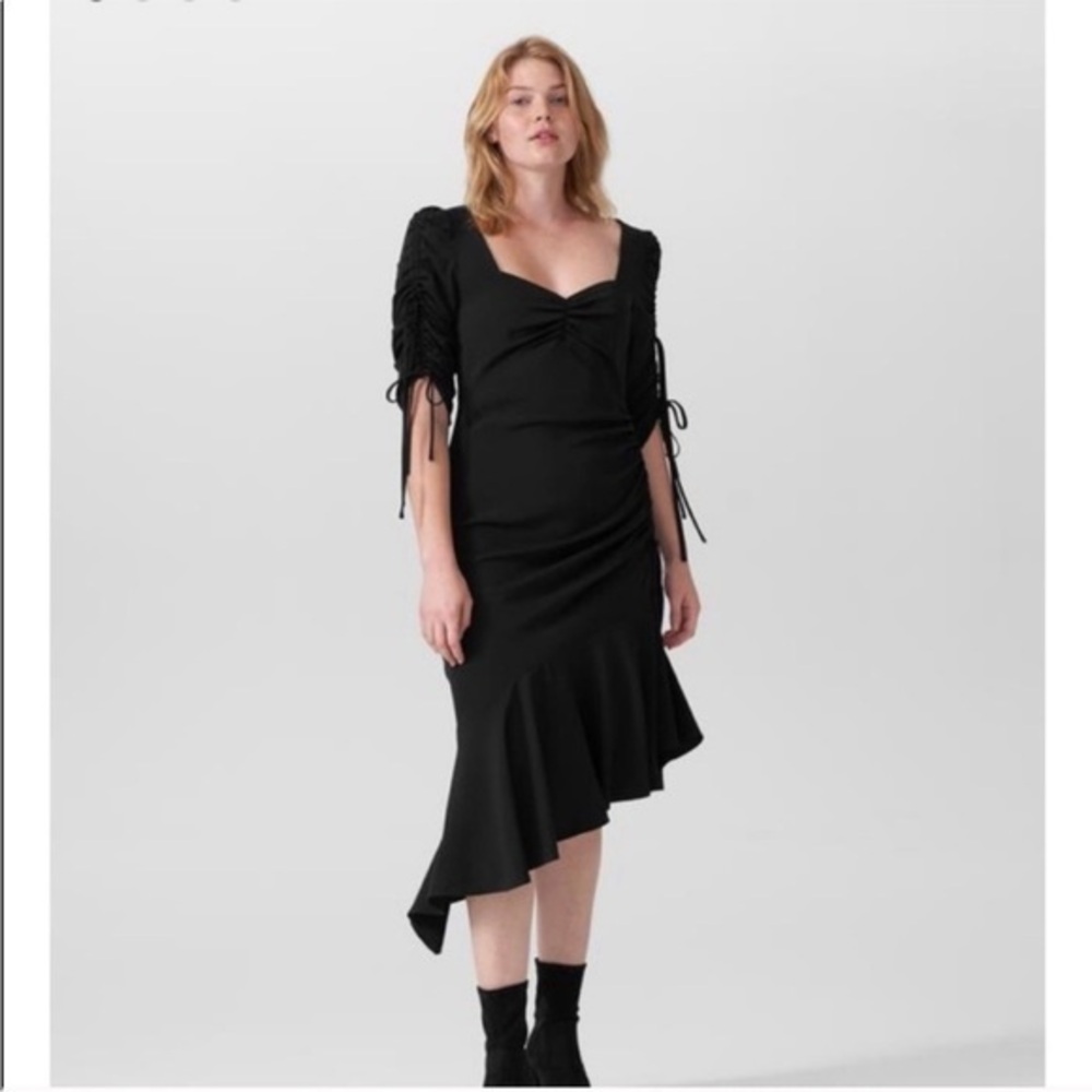 Rodarte x Universal Standard Asymmetrical Ruffle Black Dress L (14-16)